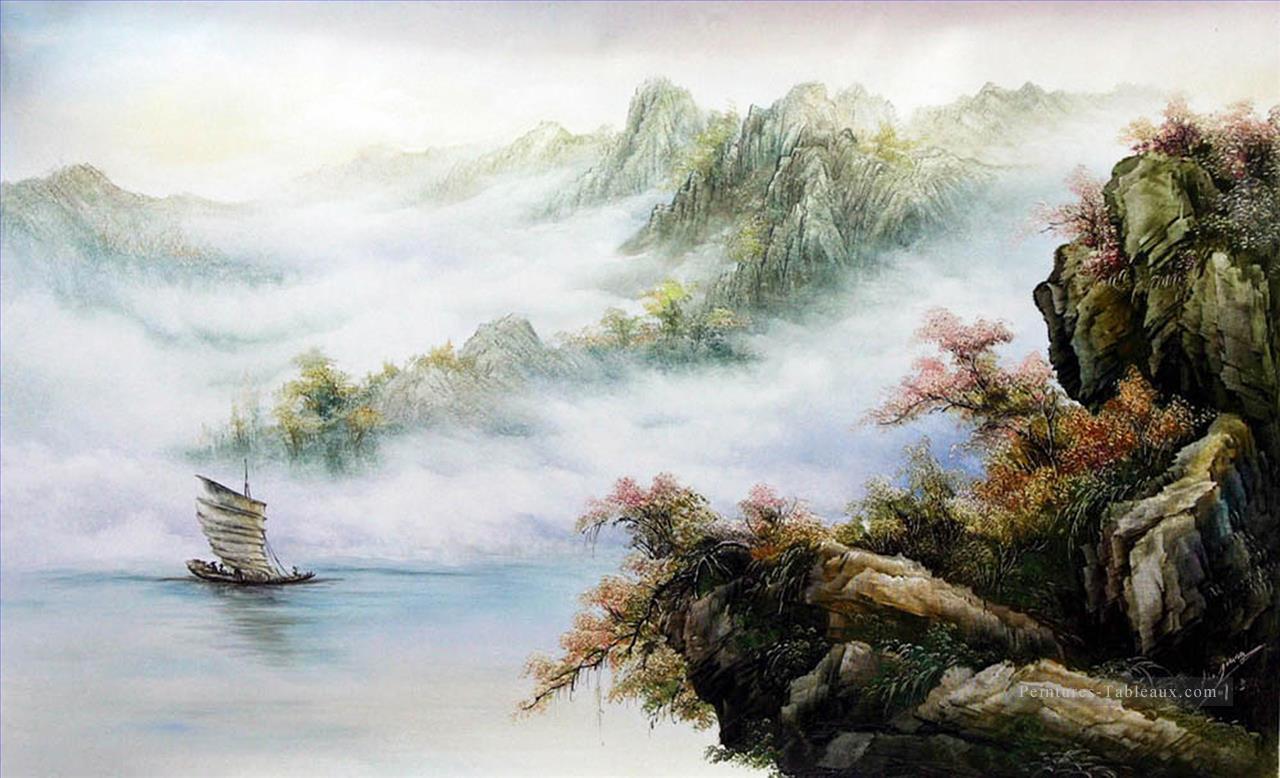 Voile en Automne Paysage chinois Peintures à l'huile